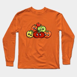 Cheeky Cartoon Tomato Varieties Characters Garden Tips Toons Long Sleeve T-Shirt